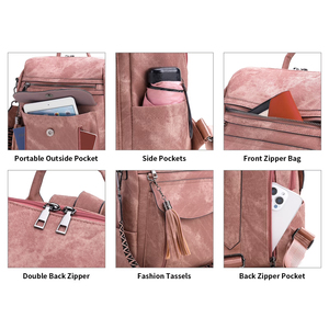 Saqi Brand Crazy Horse Vintage Leather Men/<b>Women</b> Style Custom Logo Casual Travel Soft Genuine Leather Student <b>Backpack</b> <b>Work</b> - Product Image 6
