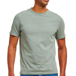 Camiseta de Cuello Redondo para Hombre, de Algodón Transpirable, Teñida en Color Sólido, con Logotipo Personalizado al por Mayor, Precio de Fábrica, Suministro al por Mayor OEM, Exportación - Product Image 5