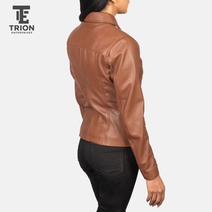 Quilted Silver Women Leather Jacket Warm Padded Slim Fit Coa, Real Leather Fall Winter Fashion Trend 2026 women Leather Jacket - Product Image 2