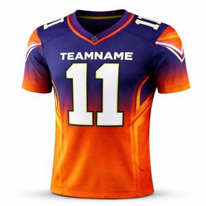 Uniforme de Fútbol Americano Personalizado al por Mayor, 100% Poliéster, Tela de Malla Transpirable, Secado Rápido, Kits de Equipo Sublimados de Fábrica - Product Image 2