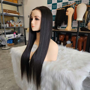 Peluca Lacia de Cabello Humano Brasileño al por Mayor, Pelucas con Frente de Encaje 100% Virgen, Sedosa, Negra, para Mujer, Peluca Frontal HD con Encaje - Product Image 3