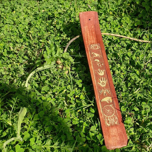 Porta Incienso de Madera Natural Personalizado para el Hogar, Templo, Festividades, Aromaterapia, Bandeja Decorativa Hecha a Mano - Product Image 2