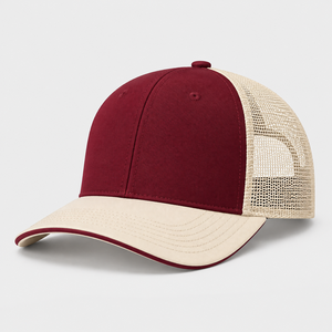 Gorra trucker de malla con visera curva y bloques de color, ajustable, gorra de béisbol con cierre a presión, bordado personalizado, gorras al por mayor - Product Image 2