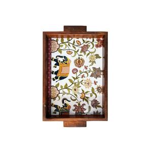 Bandeja DE SERVICIO DE cena impresa de madera Pulida a mano Tamaño personalizado Bandeja de madera impresa Bandeja DE SERVICIO DE cena de comida Pulida a mano - Product Image 3