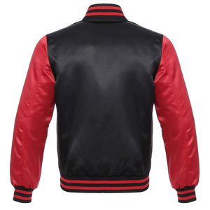 Blouson universitaire en satin pour homme, personnalisable avec logo, style universitaire, à manches longues, décontracté, brodé et enduit - Product Image 2