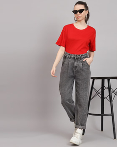 T-shirt court décontracté et confortable pour femme, coupe ajustée, sexy, respirant, doux, col rond, idéal pour l'été - Product Image 5