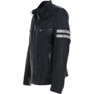 Chaqueta de Cuero Genuino para Hombre, Chaqueta de Motociclista Profesional, Chaqueta de Cuero Vacuno Real de Alta Calidad con Logotipo Personalizado al por Mayor - Product Image 3