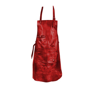 High Quality Cowhide Finish <b>Leather</b> Welding <b>Apron</b> Heavy Duty Abrasion Flame Retardant Firefighting Barbeque Oven Bakery European - Product Image 5