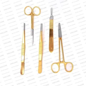Cataract Eye Surgery Instrument Set Gold Titanium Handle Ophthalmic Forceps Scalpel <b>Needle</b> Holder Scissors with <b>Case</b> by Vaslcare - Product Image 6