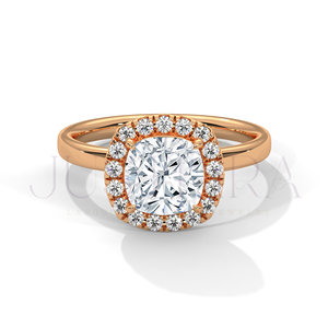 Most Selling Minimalist <b>Cushion</b> Cut Prong Settings Diamond Ring for Everyday Wear Office Use and Elegant Styling Available - Product Image 2
