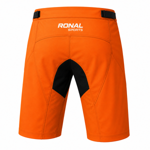 กางเกงปั่นจักรยาน BMX สีส้ม RONAL SPORTS รุ่น Unisex ทรงหลวม แห้งเร็ว ผ้าแคนวาส ความยาวสั้น พิมพ์ลายโลโก้ด้านซ้ายด้วยเทคนิค Heat-Transfer - Product Image 2