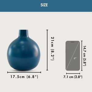 Vase à fleurs moderne de luxe fait main, de qualité supérieure, couleur bleue, avec revêtement en poudre, pour la décoration intérieure et extérieure, salon, disponible - Product Image 2