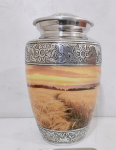 Urne funéraire en métal émaillé blanc pour adultes, cendres humaines, style européen/américain, en laiton/aluminium, pour le stockage - Product Image 2