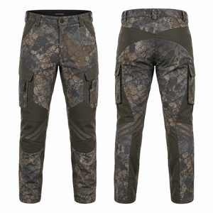 Pantalon de chasse pour homme en polyester imprimé camouflage, softshell imperméable, style automne, pour l'extérieur - Product Image 1