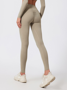 whole sale custom 2026 High Waist Knitted Solid Color Full Length Womens <b>Leggings</b> Stretchy Breathable All Seasons Wear - Product Image 5