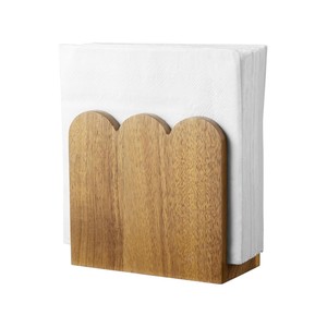 Support à serviettes festonné en bois d'acacia naturel, distributeur de serviettes en papier pour table, idéal pour la décoration de restaurants et cafés, vente en gros - Product Image 1