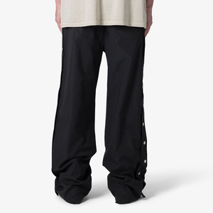 Men Custom Side Button Wholesale Streetwear <b>Cargo</b> Track <b>Pants</b> <b>Oversized</b> Fit Baggy Wide Leg Canvas Breathable Eco-Friendly - Product Image 3
