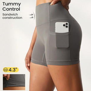 Shorts de yoga taille haute pour femmes Lifestyle Fitness, personnalisables, coupe sculptante, pour marque privée - Product Image 6