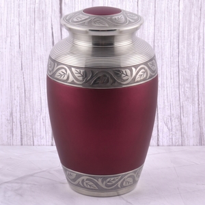 Urna Funeraria de Latón con Patrón de Hojas Doradas y Marrones, Acabado Pulido, para Cenizas Humanas, Urna Conmemorativa - Product Image 4