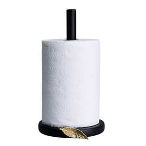 Vintage Iron Paper Towel Holder for Kitchen Countertop <b>Weighted</b> Base <b>Standing</b> Roll Paper Rack Antique Brown Farmhouse Decor - Product Image 2