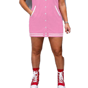 AKA Custom Logo Varsity Jacket Baseball <b>Dress</b> Women Casual Short Sleeve Summer <b>Dress</b> Plus Size Ladies New Trendy Cheap Wholesale - Product Image 4