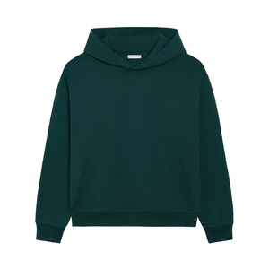 Unisex Green Color Pullover Hoodies Plus Size Sweatshirts Plain Style High Quality Cotton French Terry Winter Collection Hoodies - Product Image 1