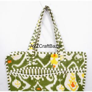 Wholesale Floral Print Textile Office <b>Laptop</b> Bag Zipper Closure Modern Style Protective Shoulder Carry Cotton Quilted Large - Product Image 6