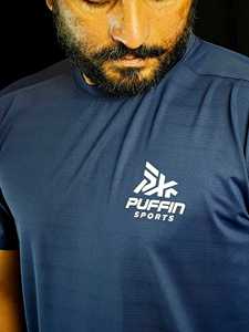 PUFFIN SPORTS T-shirt de course pour homme, coupe classique, manches courtes, respirant, en coton/fibre de bambou, imprimé, qualité supérieure, personnalisable OEM/ODM - Product Image 2