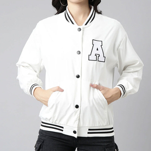 Cheap Rate Women Varsity Jacket Hot Selling Anti Wrinkle Breathable Top Trending Women Varsity Jacket with Light Weight - Product Image 1