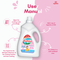 Détergent à lessive liquide à base de lait My Hao, soin des peaux sensibles, formule concentrée nettoyante et antibactérienne