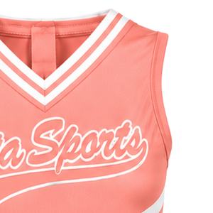 Customized Coral Cheer <b>Shirt</b> Sleeveless Team Sportswear Athletic Top Practice Training Competition Uniform Performance Apparel - Product Image 4