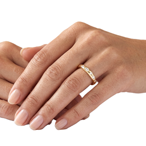 Bague de mariage minimaliste en diamant de laboratoire taille marquise et ronde, sertie clos, en or massif 14K 18K, magnifique et délicate - Product Image 6
