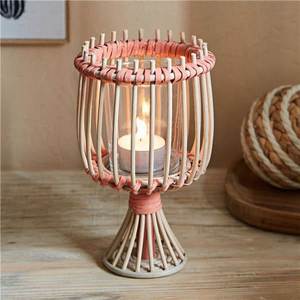 <b>rattan</b> candle holder <b>rattan</b> candle stand wicker <b>lantern</b> handmade <b>lantern</b> woven candle holder natural cane <b>lantern</b> wedding candle - Product Image 3