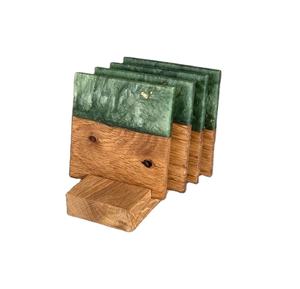 ที่รองแก้วเรซินและไม้มะม่วงพร้อมขาตั้งสำหรับใช้ในสำนักงานงานปาร์ตี้รับประทานอาหารงานกลางแจ้งออกแบบได้ตามต้องการ - Product Image 1