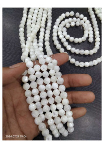 Cuentas de Piedra Lunar Azul Arcoíris Natural, Suaves y Redondas, para la Elaboración de Joyería - Product Image 2