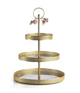 Support à gâteau décoratif compact en métal pour l'arrangement de desserts lors de fêtes à domicile, offrant une taille pratique et un design moderne - Product Image 2