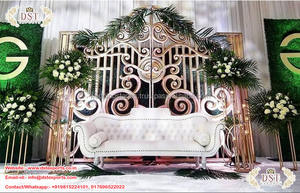 Decoración de Boda al por Mayor, Telones de Fondo Metálicos para Bodas, Paneles Metálicos para Escenarios de Boda, Marcos Metálicos para Escenarios de Recepción de Bodas Canadienses y Estadounidenses - Product Image 5