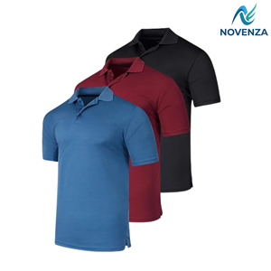 Paquete de 3 Camisetas Polo de Golf de Manga Corta para Hombre, Deportivas, con Cuello, Casuales, que Absorben la Humedad, al por Mayor - Product Image 3