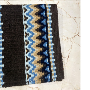 Manta de Silla de Montar de Alta Calidad al por Mayor, Almohadilla de Silla de Montar Western Azul Azteca de Lana Tejida a Mano para Equitación - Product Image 2
