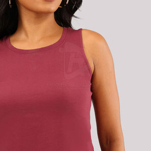 Camiseta sin mangas para mujer, cómoda para uso diario, servicio de fabricación personalizada, mezcla de algodón suave, cuello redondo, la mejor oferta en línea - Product Image 5