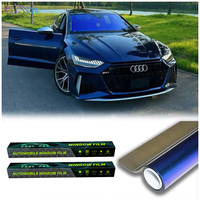 Film teinté caméléon rouge VLT85% IRR70% pour vitres de voiture, pare-brise, film solaire coloré effet coucher de soleil pour carrosserie