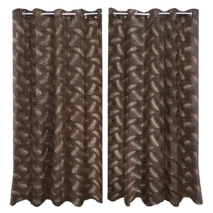 Cortina de Ventana Royal Touch de 4x9 Pies, Panel de Poliéster con Diseño Plisado y Bordado, Material de Lino, Cortina Opaca para Hogar y Hotel - Product Image 2