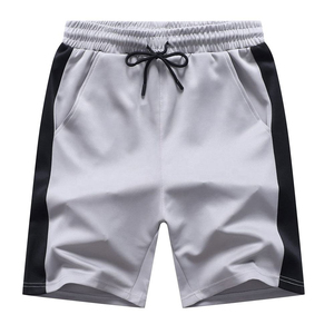 Shorts de sport pour homme 100 % polyester avec logo frontal, séchage rapide, taille mi-haute, poches, pour l'entraînement et le fitness estival - Product Image 1