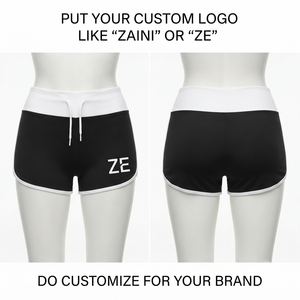 Premium 280 GSM 92 Polyester 8 Spandex <b>Booty</b> Shorts Black White Custom <b>Heat</b> Transfer Logo Women Gym Activewear - Product Image 1