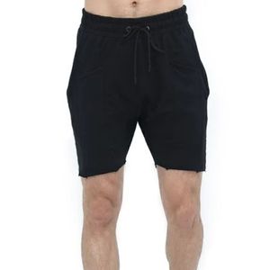 Shorts de trekking noirs pour hommes, shorts décontractés à cordon de serrage, shorts confortables pour l'entraînement estival, la salle de sport et les activités de plein air - Product Image 1