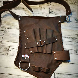 Funda de Cuero Genuino Duradera y de Lujo para Tijeras de Barbero, Organizador de Cinturón para Estilistas, Protección a Prueba de Olores - Product Image 1