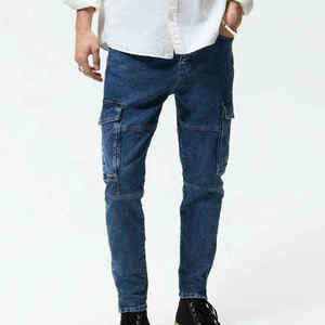 Wholesale Reasonable Price <b>Men</b> Straight Casual Breathable High Waist 100% Cotton Light Wash Slim Fit Jean Pants - Product Image 1