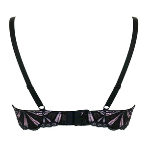 Sujetador Push-Up Negro con Aros, Encaje, Copa 3/4, Sin Costuras, Tirantes en Y No Ajustables, Spandex/Nylon, Lavable a Máquina, para Mujer - Product Image 4