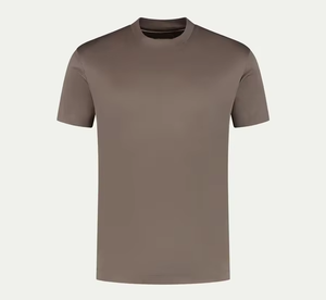 Luxury Mercerised Cotton Crew Neck T-Shirt 220GSM Slim Fit Men Premium Blank Tee Custom Logo OEM - Product Image 1