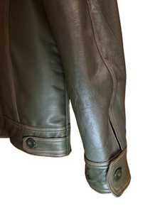 Veste d'hiver pour homme en cuir véritable, doublée de soie satinée, fermeture éclair embossée - Product Image 4